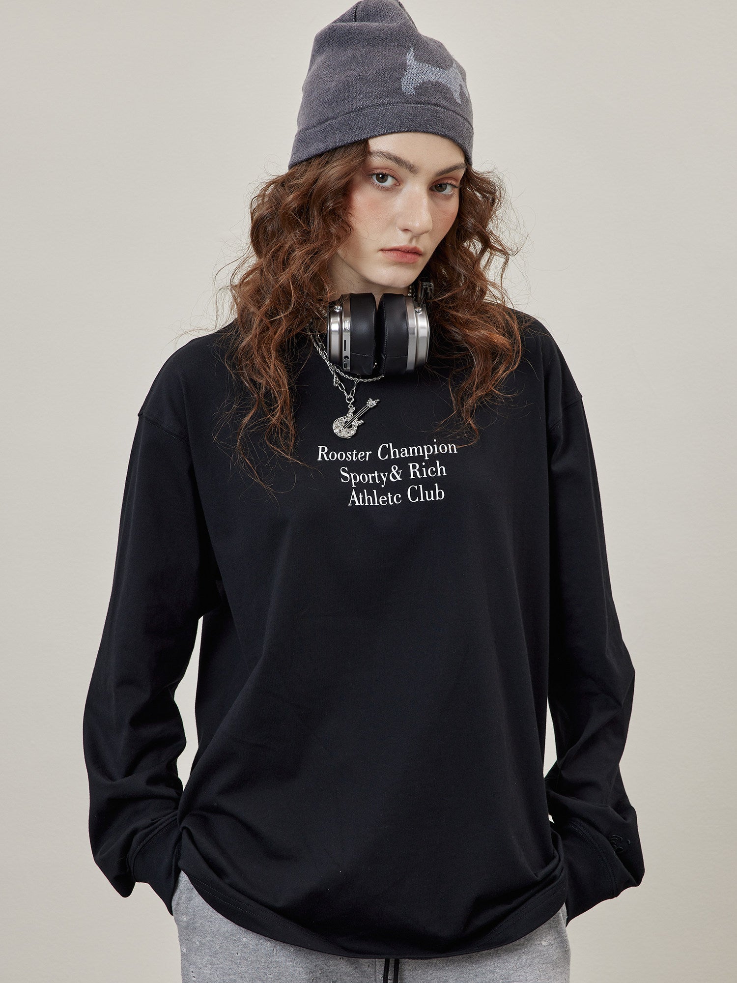 Cotton Long Sleeve Shirt - Black