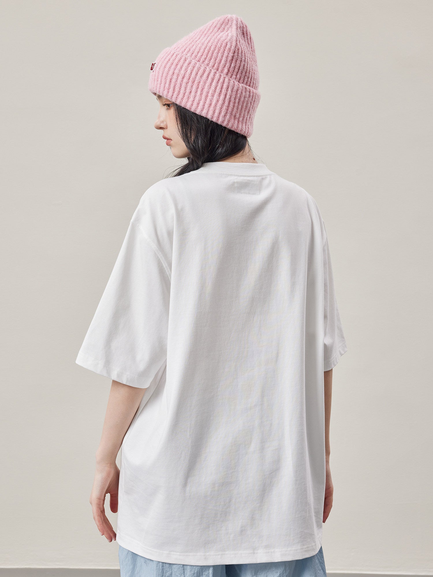 Love Heart Print Cotton T-shirt - White