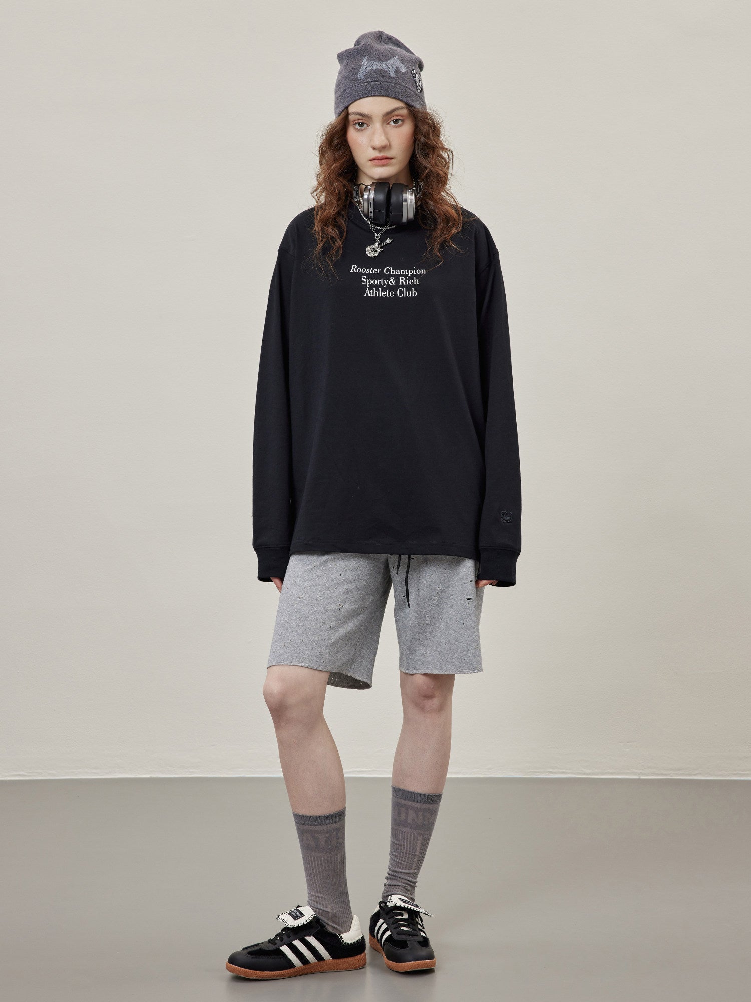 Cotton Long Sleeve Shirt - Black