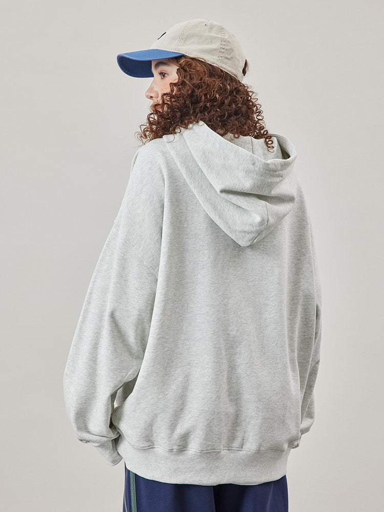 Embroidery Logo Cotton Hoodies - Gray