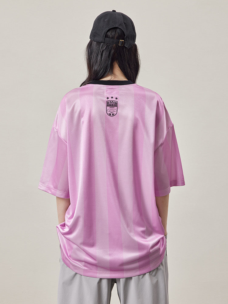 Pink Striped Print Game Day T-shirt - Pink