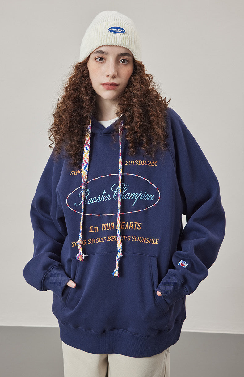 Embroidery Logo Hoodies - Navy