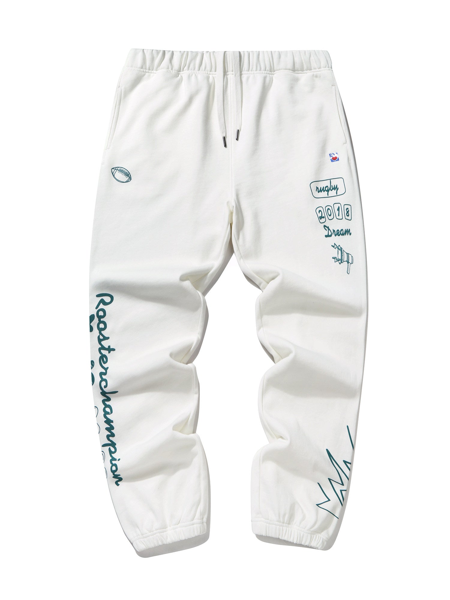 Print Logo Sweatpant - White