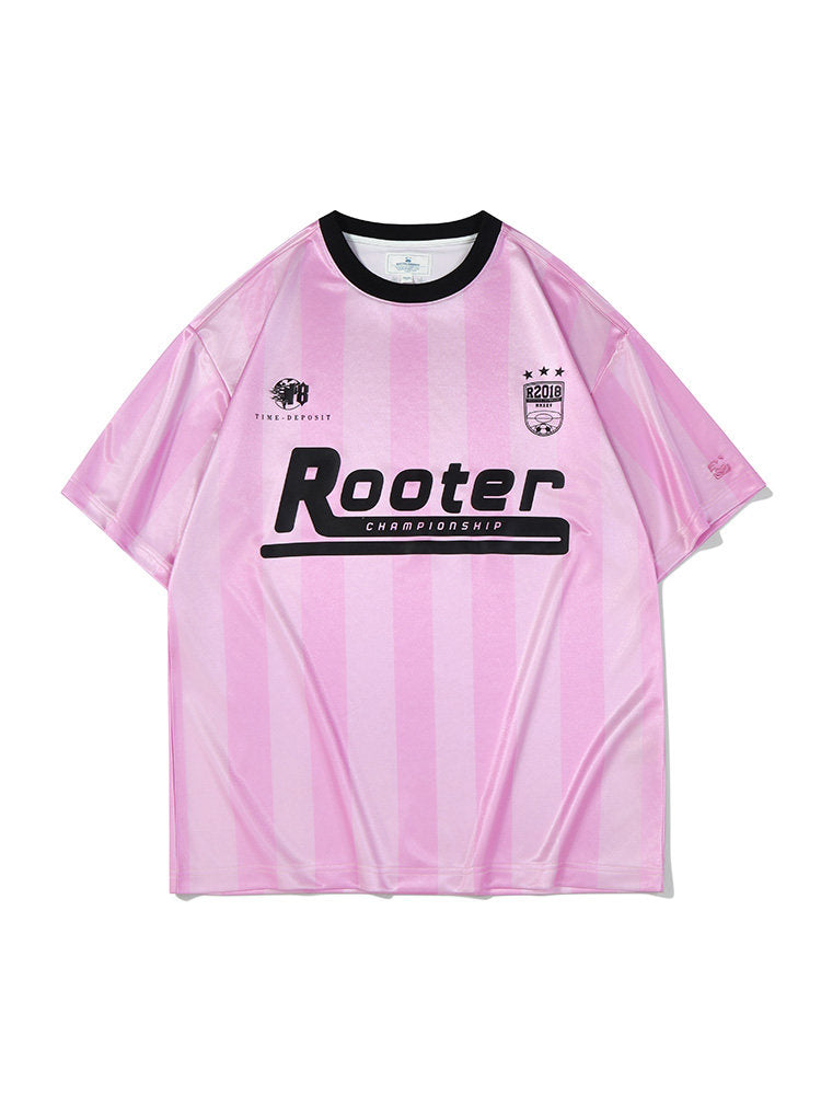 Pink Striped Print Game Day T-shirt - Pink