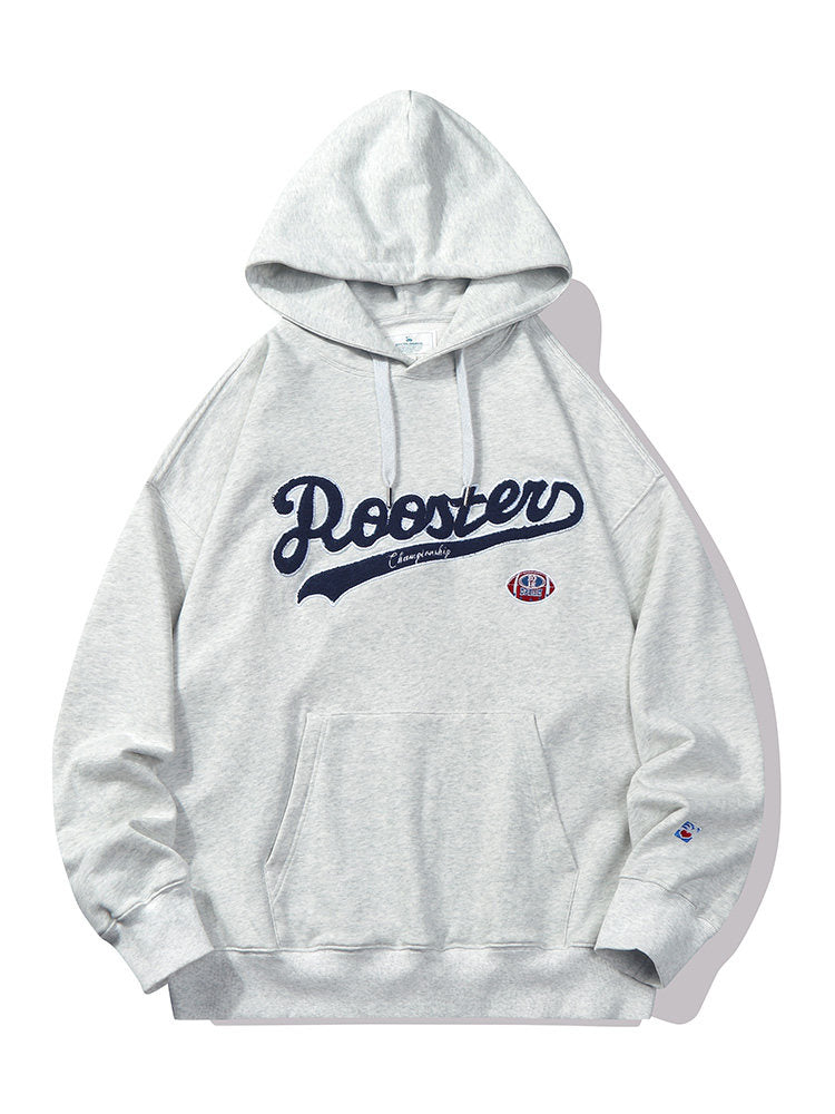 Embroidery Logo Cotton Hoodies - Gray