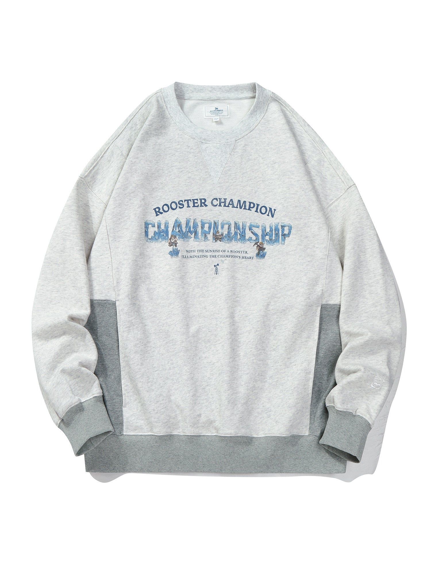 Drop Shoulder Print Sweatshirt - Gray