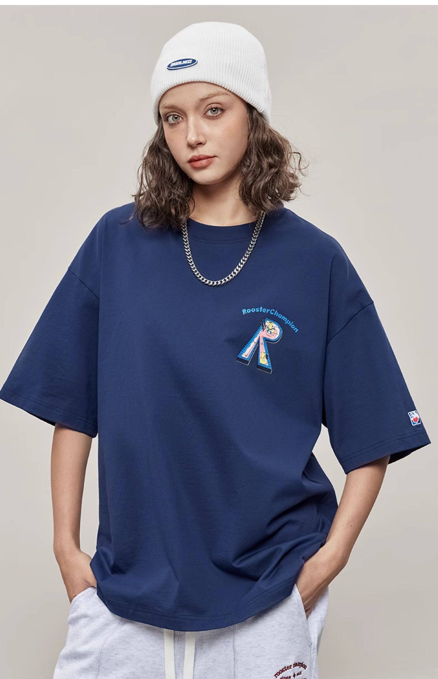 Fun Pool Print Cotton T-shirt - Blue