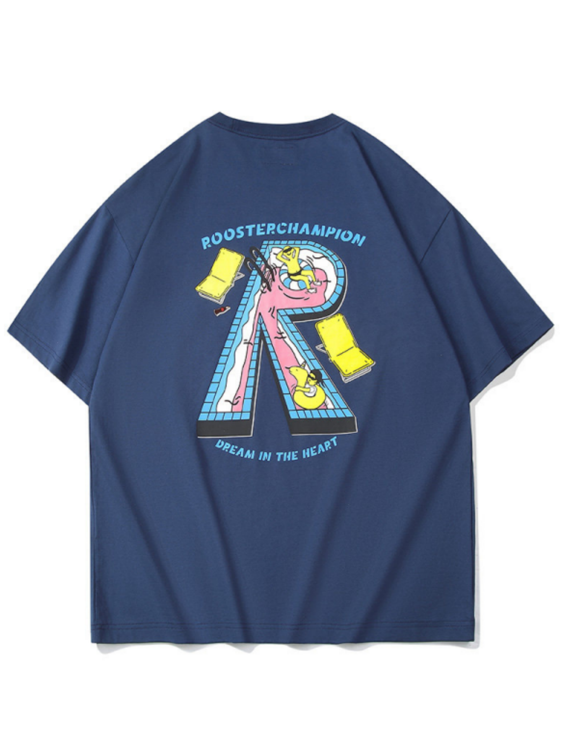 Fun Pool Print Cotton T-shirt - Blue