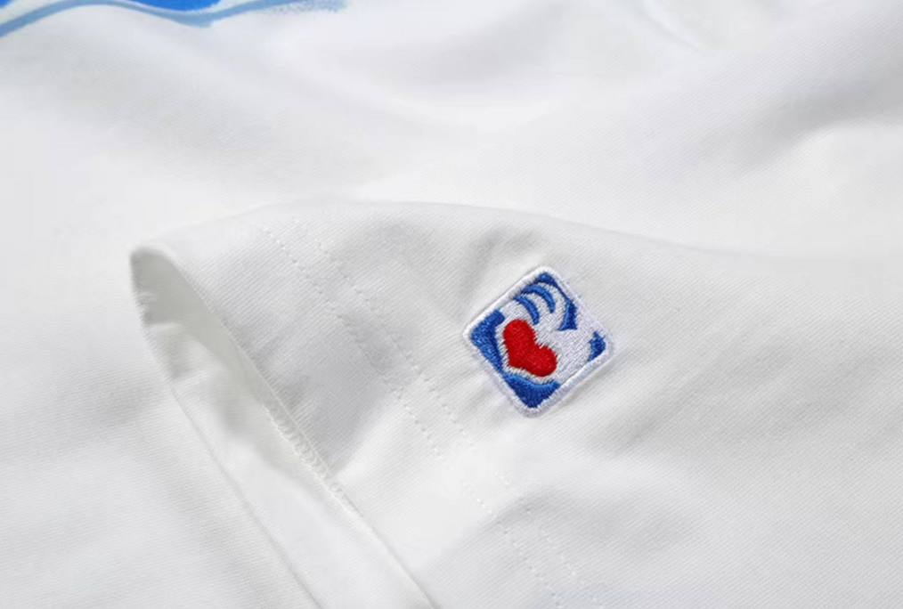 Love Heart Print Cotton T-shirt - White