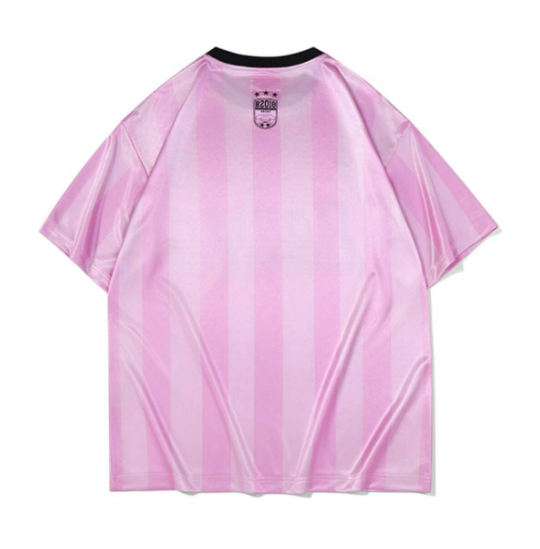Pink Striped Print Game Day T-shirt - Pink