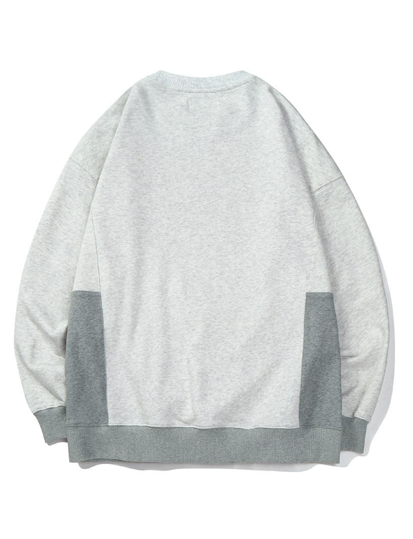 Drop Shoulder Print Sweatshirt - Gray