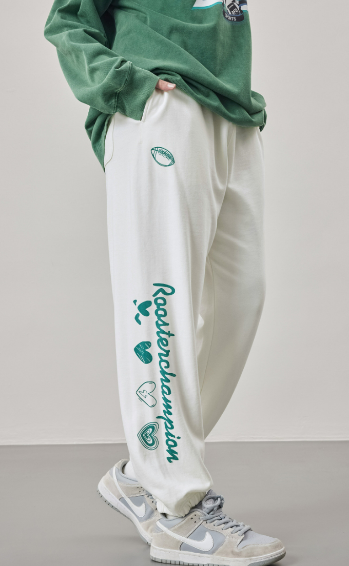 Print Logo Sweatpant - White